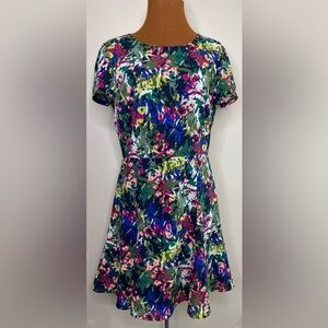 J. Crew Printed Flutter Dress Short Sleeve Size 6